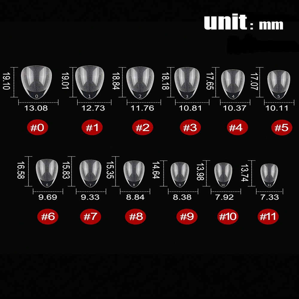 120PCS Short Almond Nail Tips Soft Gel Pre-Shaped Acrylic Nail Tips