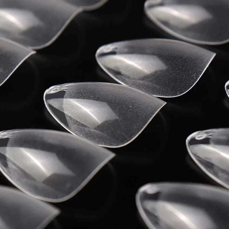 120pcs XXS Extra Short Almond Coffin Nail Tips Half Matte Pre-filed