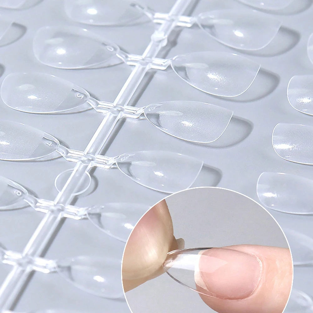 120PCS Short Almond Nail Tips Soft Gel Pre-Shaped Acrylic Nail Tips
