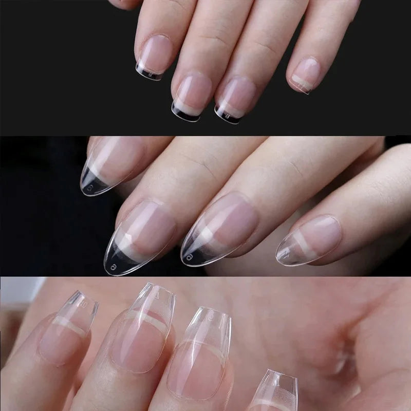 120pcs XXS Extra Short Almond Coffin Nail Tips Half Matte Pre-filed